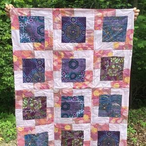 NWT Hand Crafted Purples & Pinks Quilt